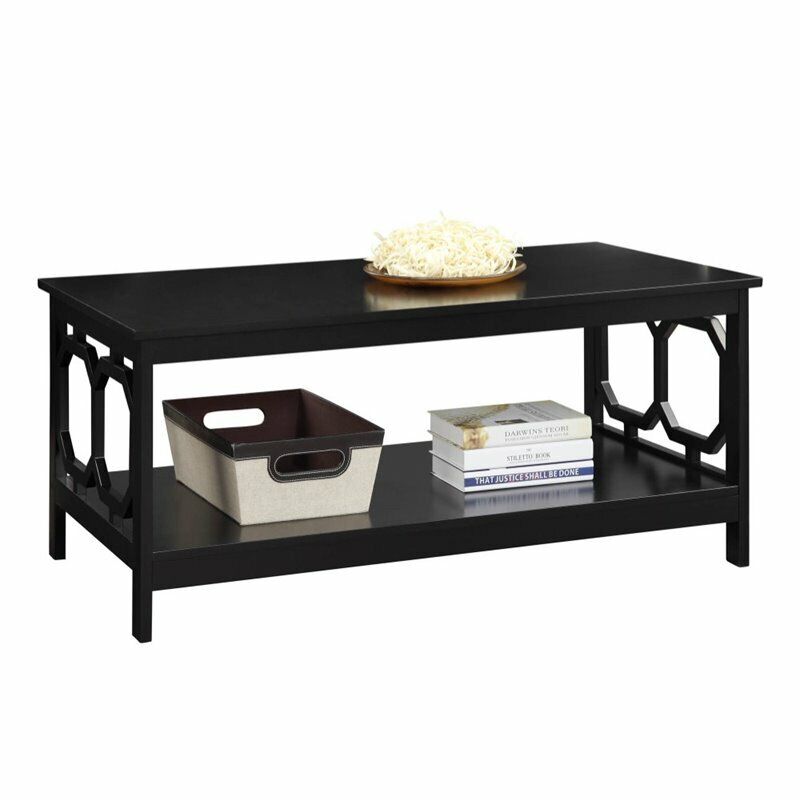 Omega Rectangular Coffee Table In Black Wood Finish