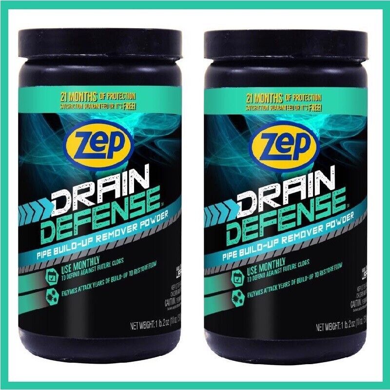 2~ ZEP Drain Care BUILD-UP REMOVER Powder Drain Cleaner 18oz SepticSafe ENFORCER