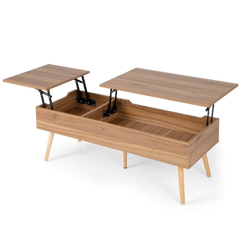 47" Central Table Lift Top Coffee Table W/Hidden Compartments for Living Room