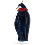 Penguin with Scarf - Blown Glass Christmas Ornament