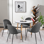 Set of 2 Dining Chair Upholstered Velvet Chair Set W/Metal Base for Living Room