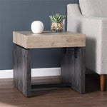 Modern Engineered Wood End Table In Natural-Black