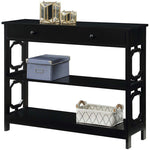 Omega Storage Console Table In Black Wood Finish