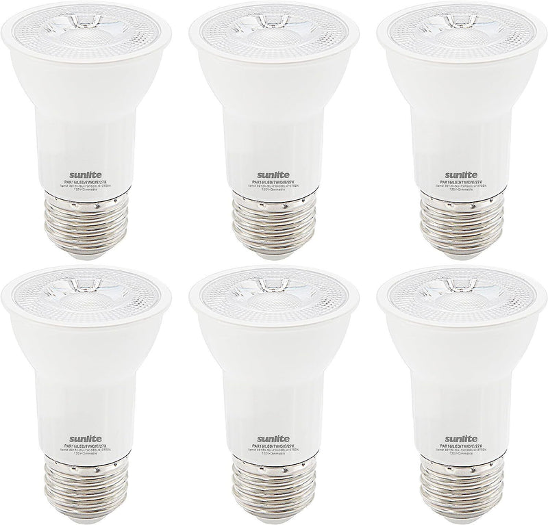 LED PAR16 Long Neck Recessed Spotlight Bulb 7W E26 Base 27K Warm White - 6 Pack