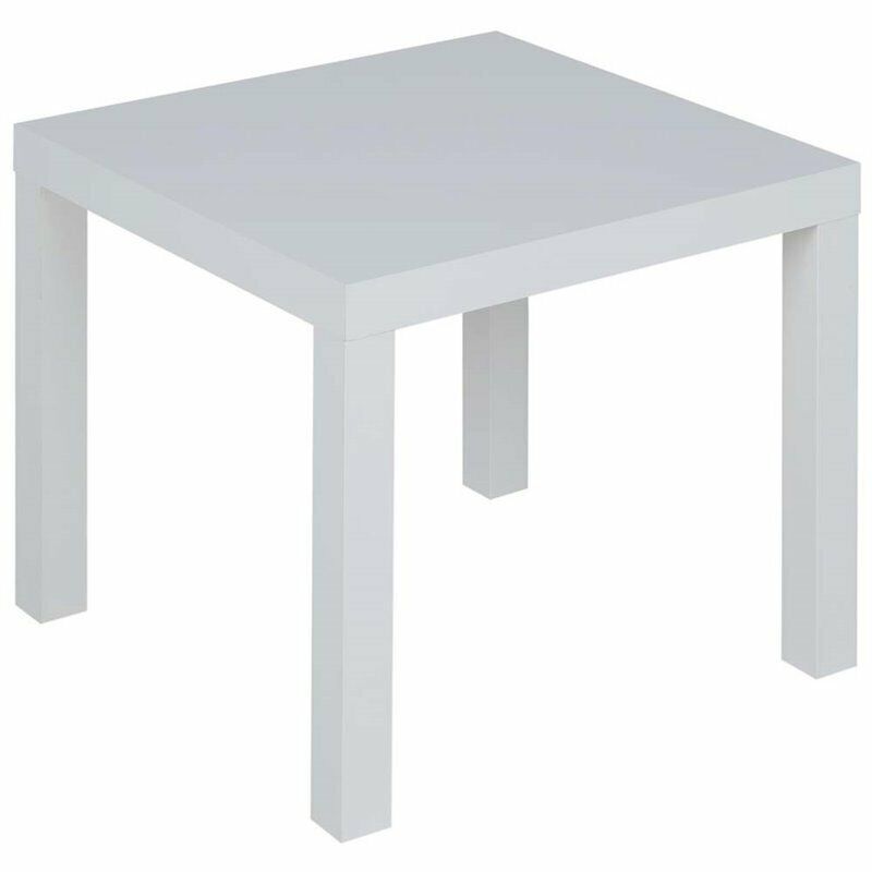 Parsons Square End Table In White
