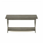 Furinno Engineered Wood Simplistic Criss-Crossed Coffee Table in French Oak Gray