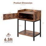 Nightstand End Table w/ Charging Station & 2 Power Outlets & 2 USB Ports