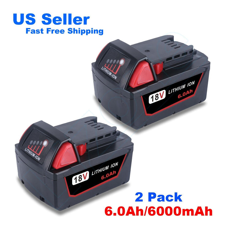 2Pk New M18 Lithium Xc 6.0 Ah Extended Capacity Battery 48-11-1860