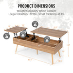 47" Central Table Lift Top Coffee Table W/Hidden Compartments for Living Room