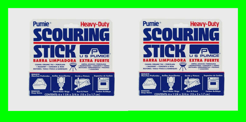 2 US Pumie Pumice Heavy Duty Scouring Stick Stone Cleaner GRILL TUB +MORE