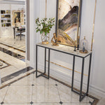 Narrow Slim Console Table Extra Long Marble Hallway Entryway Porch Accent Table