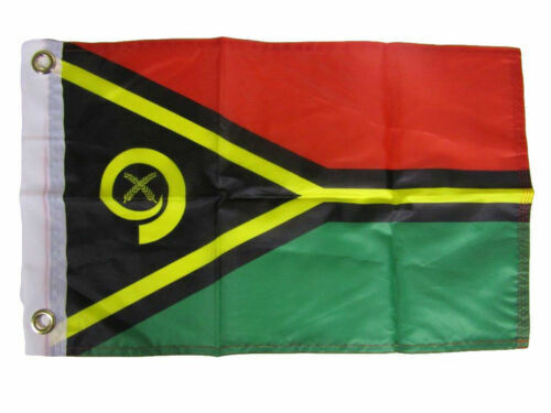 12X18 12"X18" Vanuatu Country Motorcycle Boat Flag Grommets 100D