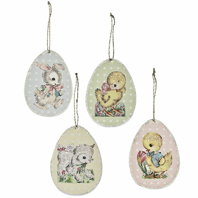 Bethany Lowe Spring Easter Egg Hunt Retro Style Paper Egg Ornaments Home Decor