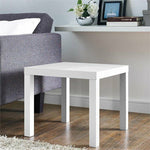 Parsons Square End Table In White
