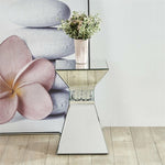 Elegant Decor Modern 20" Clear Crystal Mirrored Accent Pedestal End Table