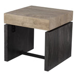 Modern Engineered Wood End Table In Natural-Black