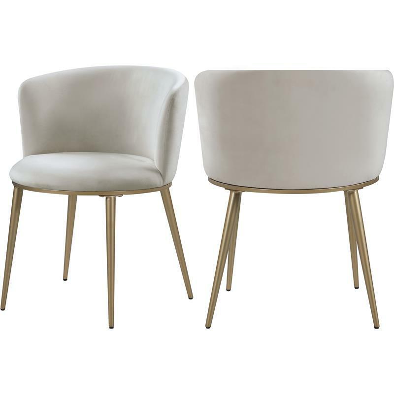 Skylar Cream Velvet Dining Chair (Set Of 2)