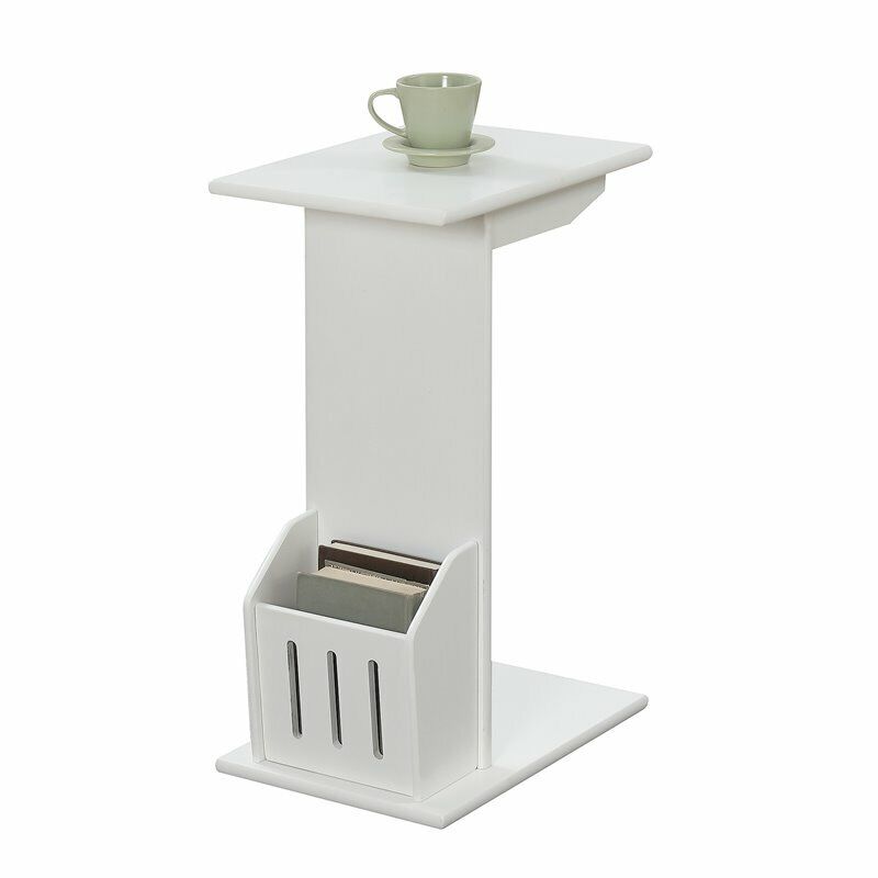 Designs2Go Abby Magazine C End Table In White Wood Finish