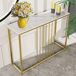 Style Entryway Marble Console Table Sofa Side Table Sintered Stone Top Gold Base