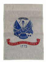 12X18 U.S. Army Emblem White Nylon Embroidered Sleeved Garden Flag 12"X18"