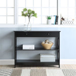 Omega Storage Console Table In Black Wood Finish