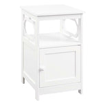 Omega End Table With Cabinet In White Wood Finish
