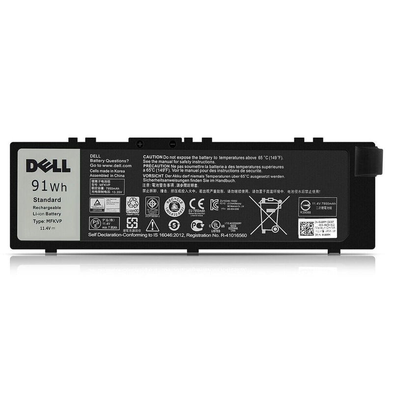 Original Dell MFKVP Precision 15 7510 7520 7710 RDYCT TWCPG 91Wh 0MFKVP  Battery