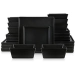 Square Stoneware Dinnerware Set 24 Piece Service For 8