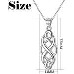 Sterling Silver Good Luck Polished Celtic Knot Cross Pendant Necklace