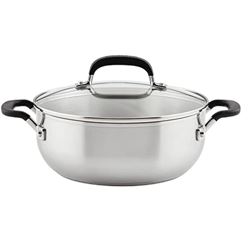 Casserole-with-Lid,-4-Quart,-Brushed-Stainless-Steel