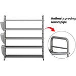 Metal Shoe Shelf Organizer With Side 8 Shoes Pockets
