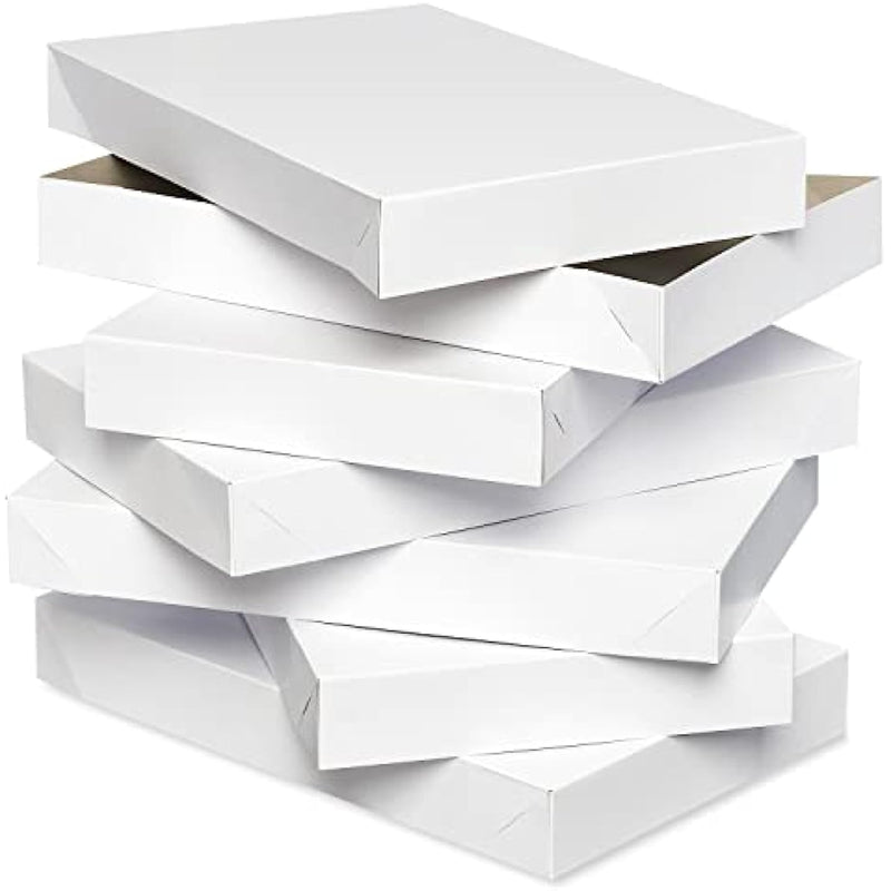 6 Count White Boxes with Lids for Birthdays, Easter, Mother's Day, Father's Day, Graduation and All Occasions