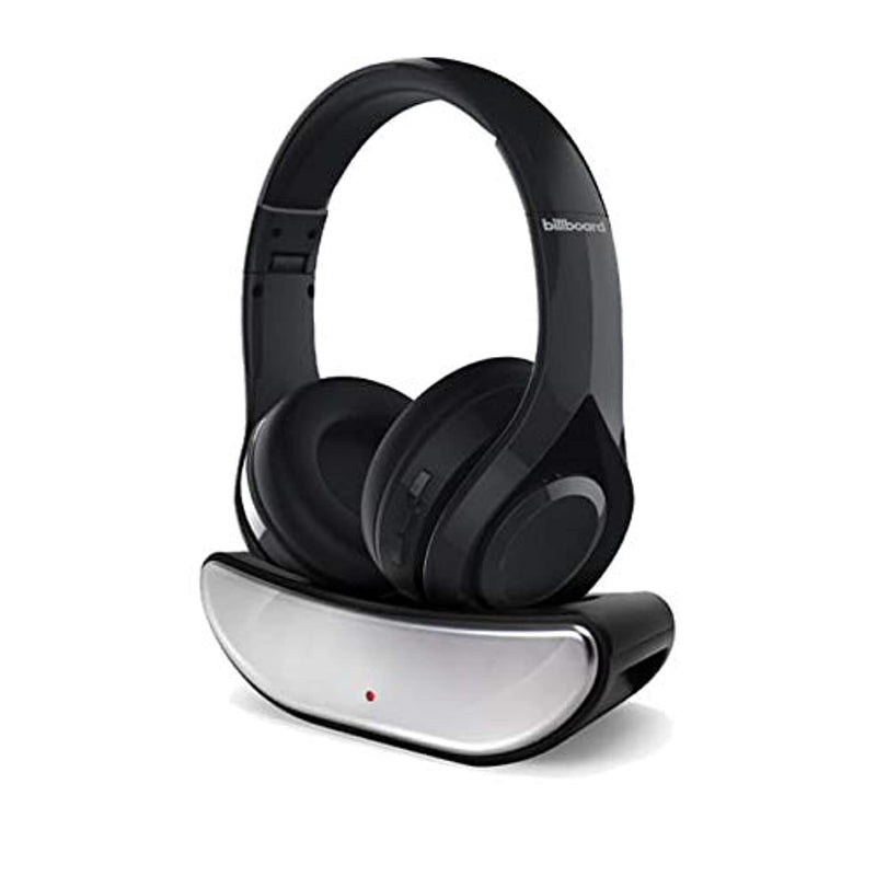 Billboard Bluetooth Headphones with Wireless Quick Charging Dock, Black