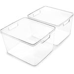 Built-In Handles Clear Storage Containers for Pantry & Home Organization