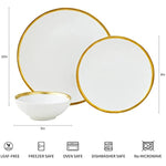 Golden Rim Dish Set For Home Decor Sets 12 Piece Service For 4