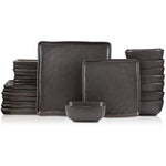 Square Stoneware Dinnerware Set 24 Piece Service For 8