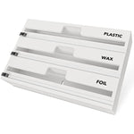 Bamboo Wrap Organizer with Cutter and Labels for Kitchen Storage Organization Holder for