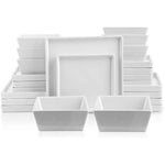 Square Stoneware Dinnerware Set 24 Piece Service For 8