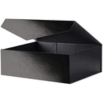 Black Collapsible Gift Box With Magnetic Closure Lid