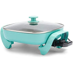 Healthy Ceramic Nonstick 12 5Qt Square Electric Skillet With Glass Lid