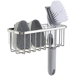 Stainless Steel Deluxe Kitchen Sink Suction Holder for Sponges, Scrubbers & Soap