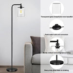 67” Modern Standing Lamp with HD Glass Lampshade and Pedal Switch