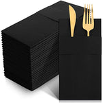 150 Pieces Disposable Airlaid Paper Napkins Prefolded Dinner Napkins With Built In Flatware Pocket For Silverware Valentine Wedding Party Christmas Day
