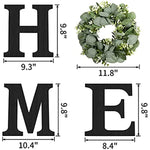 Wood Home Letters for Wall Art with Artificial Eucalyptus