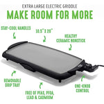 Extra Large 20 Electric Griddle For Pancakes Eggs Burgers And More