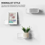 Floating Hanging Shelves with Cable Clips for Bedroom & Gaming Room - Set Of 2