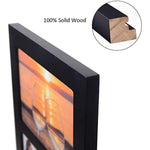 Opening Collage Picture Frame Black Wood Photo Frames for Tabletop Stand and Wall Mounting