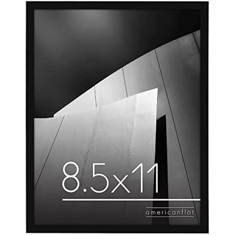 8.5x11 Thin Border Photo Frame with Shatter Resistant Glass, Horizontal and Vertical Formats for Wall and Tabletop