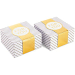 Gift Boxes Pack Of 2 White And Gold