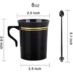 8Oz Disposable Coffee Cups With Handles 5Inch Coffee Stirrers